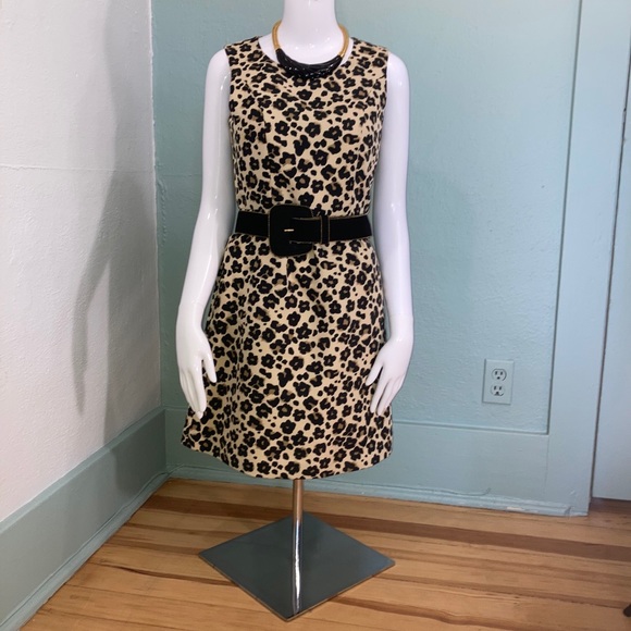 Animal Print Belted Dress w/ Necklace 2 - Picture 5 of 5